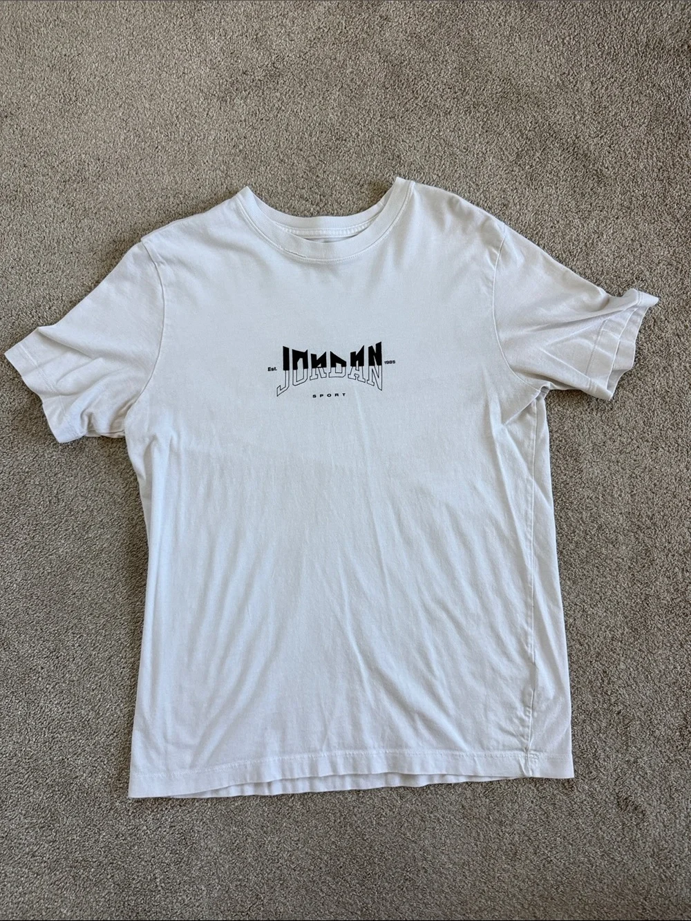Jordan White Short Sleeve Graphic Logo Tee Dri-Fit